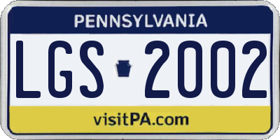 PA license plate LGS2002