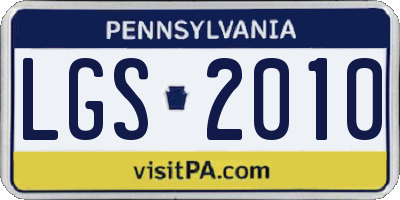 PA license plate LGS2010