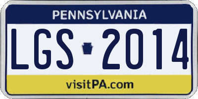 PA license plate LGS2014