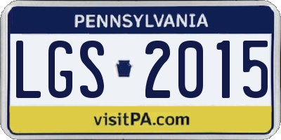 PA license plate LGS2015