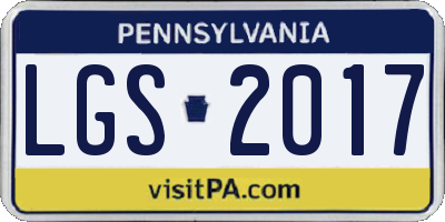 PA license plate LGS2017