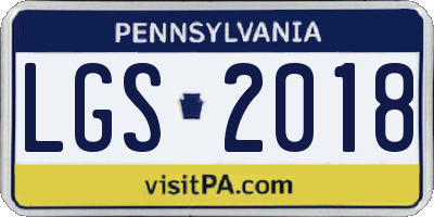 PA license plate LGS2018