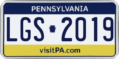 PA license plate LGS2019