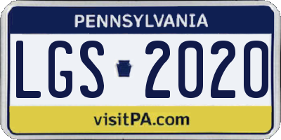 PA license plate LGS2020