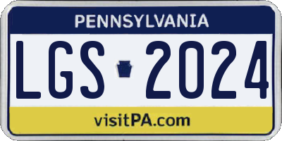PA license plate LGS2024