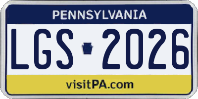 PA license plate LGS2026
