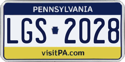 PA license plate LGS2028