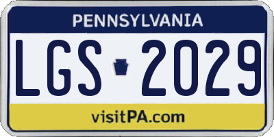 PA license plate LGS2029
