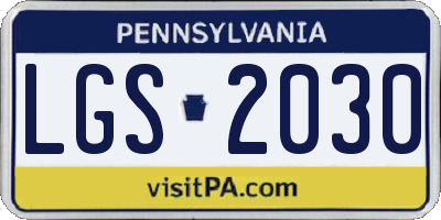 PA license plate LGS2030