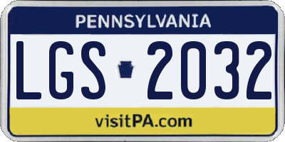 PA license plate LGS2032