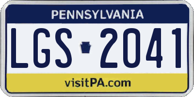 PA license plate LGS2041