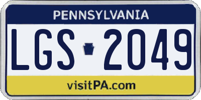 PA license plate LGS2049