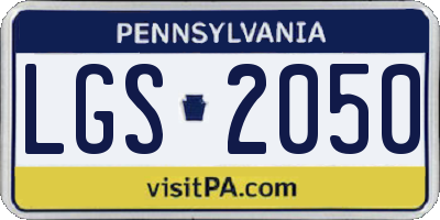 PA license plate LGS2050