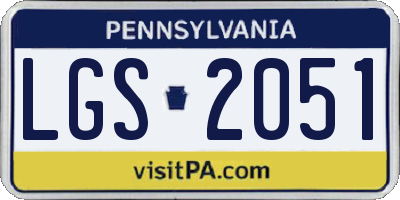 PA license plate LGS2051