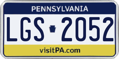 PA license plate LGS2052
