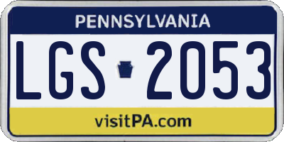 PA license plate LGS2053