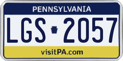 PA license plate LGS2057