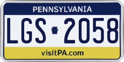 PA license plate LGS2058