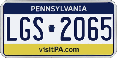 PA license plate LGS2065