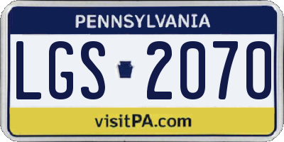 PA license plate LGS2070