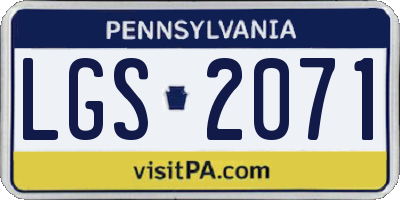 PA license plate LGS2071