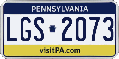 PA license plate LGS2073