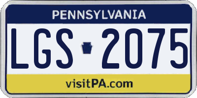 PA license plate LGS2075