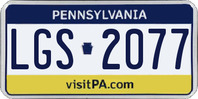 PA license plate LGS2077