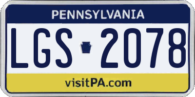 PA license plate LGS2078