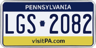 PA license plate LGS2082