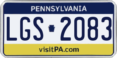 PA license plate LGS2083