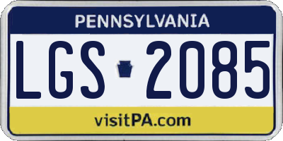 PA license plate LGS2085