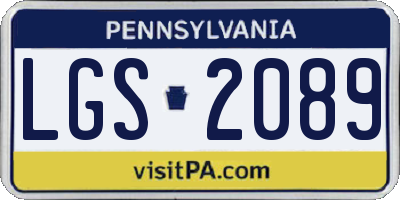 PA license plate LGS2089