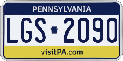PA license plate LGS2090