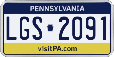 PA license plate LGS2091
