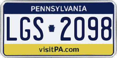 PA license plate LGS2098