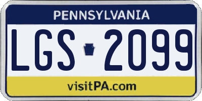 PA license plate LGS2099