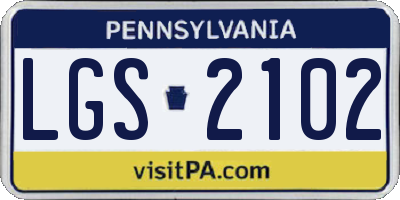 PA license plate LGS2102