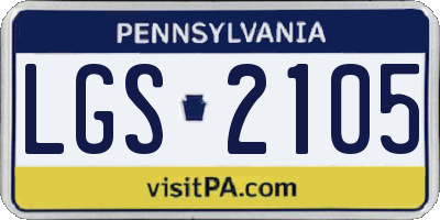 PA license plate LGS2105