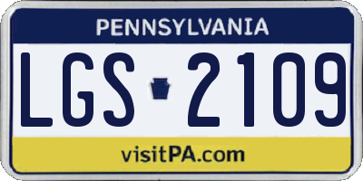 PA license plate LGS2109