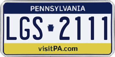 PA license plate LGS2111