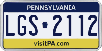 PA license plate LGS2112