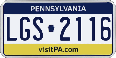 PA license plate LGS2116