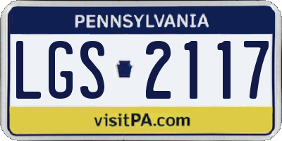 PA license plate LGS2117