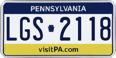 PA license plate LGS2118
