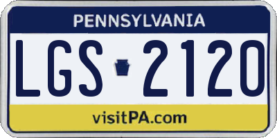 PA license plate LGS2120