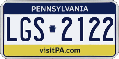 PA license plate LGS2122