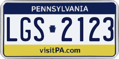 PA license plate LGS2123
