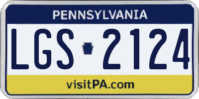 PA license plate LGS2124