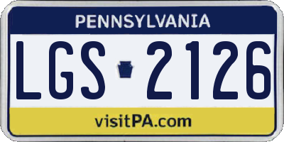 PA license plate LGS2126